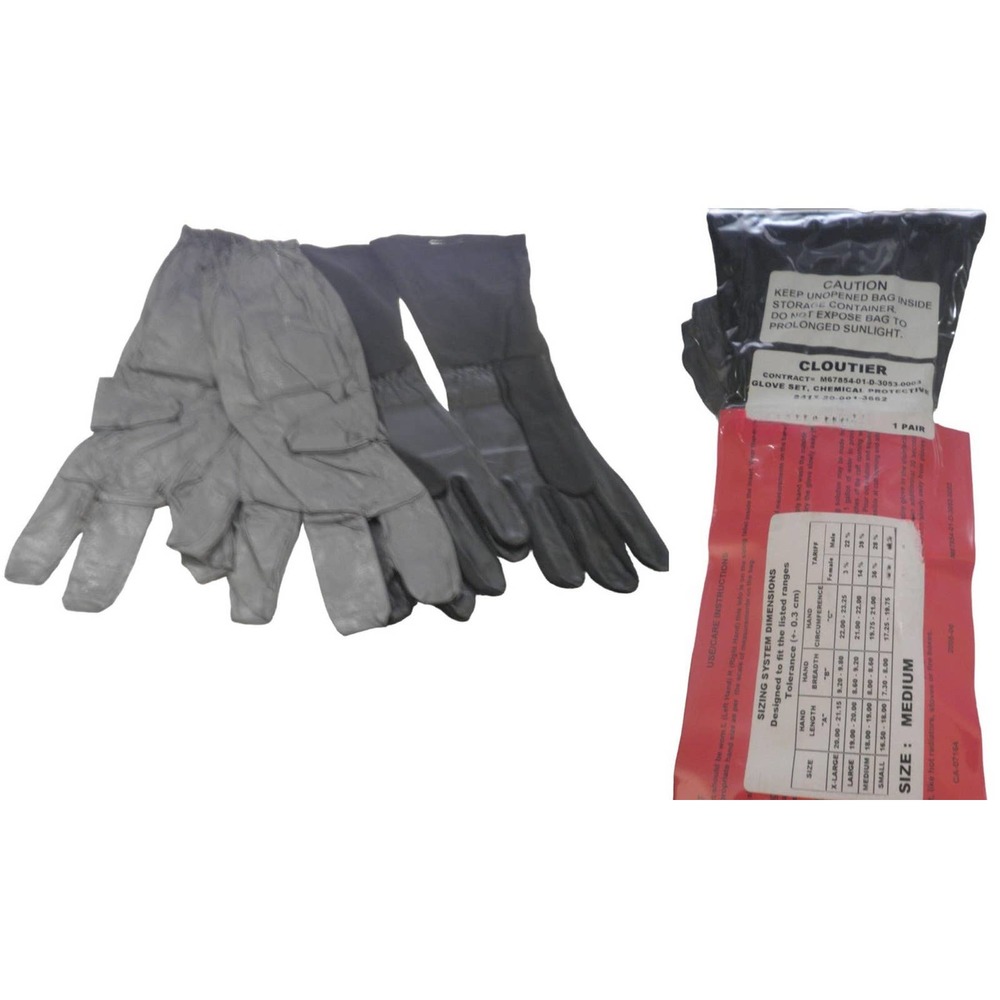 Government Military Issue MED Chemical Protective Glove Shells & Inserts, 1 Pair